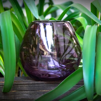 Vase lilac, mouth-blown flower vase from Mexico