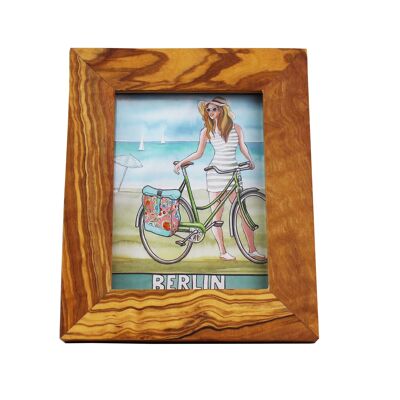Picture frame made of olive wood 11.5cm x 8.5cm