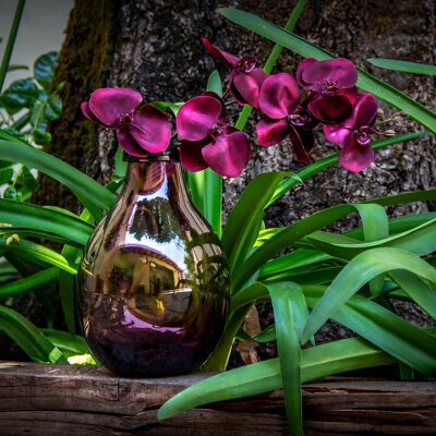 Decorative vase Botellon purple, mouth-blown vase