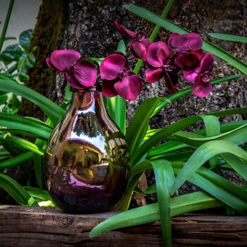 Vase décoratif Botellon violet, vase soufflé bouche 1