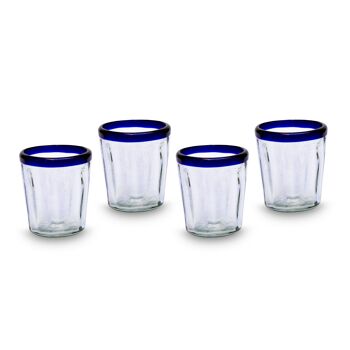 Ensemble de 4 verres coniques bleus, verre universel 1