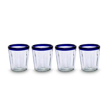 Ensemble de 4 verres coniques bleus, verre universel 3