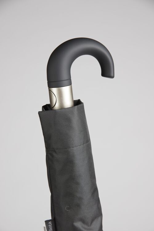 EZPELETA Folding Umbrella Black Crooked handle