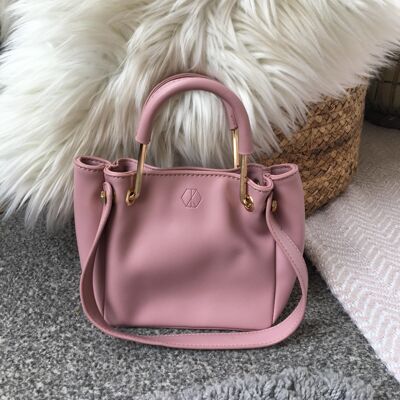 Vegan Leather Handbag - Mini Pink