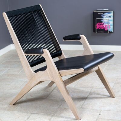 F-Chair, White Oak / Black / Black