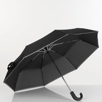 Umbrella - Men's w/ Hook Handle - 8780 - Black w/ Reflective Edge