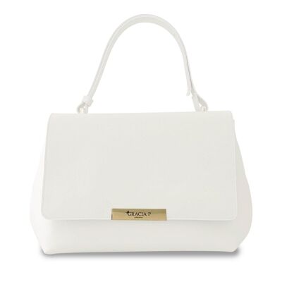 Anto Bag di Gracia P - Hergestellt in Italien - Basic White