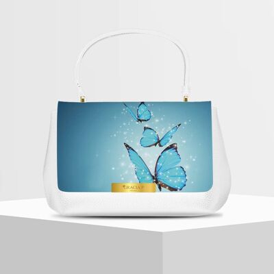 Anto Bag di Gracia P - Made in Italy - Mariposas Celestiales Blanco