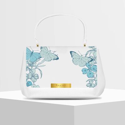 Anto Bag di Gracia P - Made in Italy - Butterflies sky White