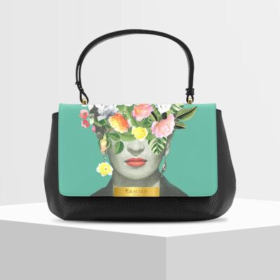 Anto Bag di Gracia P - Made in Italy - Frida flowers Black