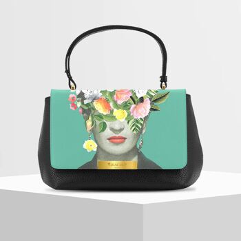 Anto Bag di Gracia P - Fabriqué en Italie - Fleurs Frida Noir 1