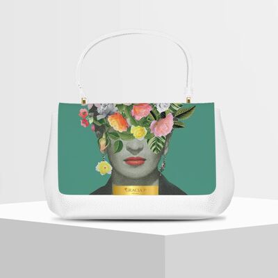 Anto Bag di Gracia P - Made in Italy - Frida flowers White