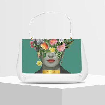 Anto Bag di Gracia P - Fabriqué en Italie - Fleurs Frida Blanc 1