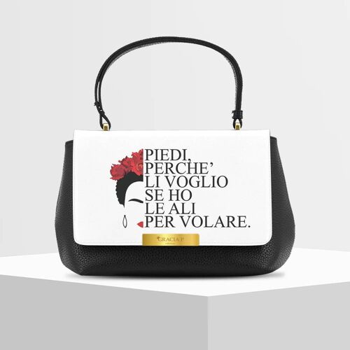 Anto Bag di Gracia P - Made in Italy - Frida frase  White