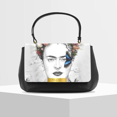 Anto Bag di Gracia P - Made in Italy - Frida white art Black