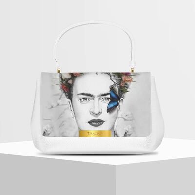 Anto Bag di Gracia P - Fabriqué en Italie - Frida white art Blanc