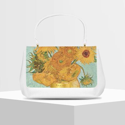 Anto Bag di Gracia P - Made in Italy - Girasoli sunflowers White