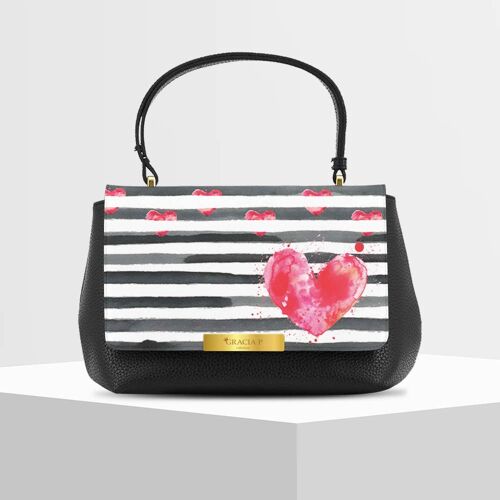 Anto Bag di Gracia P - Made in Italy - Love stripes hearths