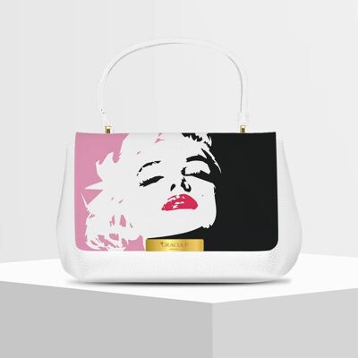 Anto Bag di Gracia P - Hergestellt in Italien - Marylin Monroe mito Weiß