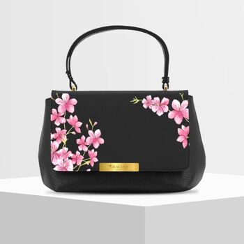 Anto Bag di Gracia P - Fabriqué en Italie - Fleurs douces Noir 1