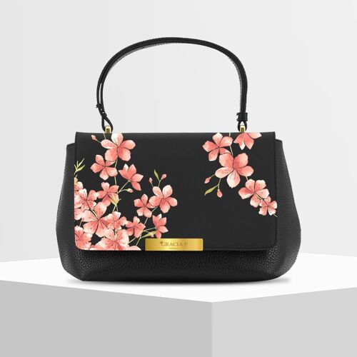 Anto Bag di Gracia P - Made in Italy - Sweet flowers corallo Black