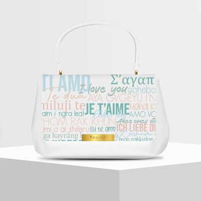 Anto Bag di Gracia P - Made in Italy - Ti amo I love you White/White