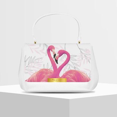 Anto Bag di Gracia P - Hergestellt in Italien - Weißer Flamingo Weiß