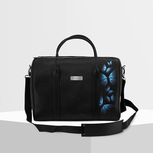 Bauletto di Gracia P - trunk -Made in Italy- Blue butterfly Black