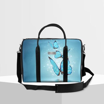 Bauletto di Gracia P - trunk -Made in Italy- Blue butterfly Blue