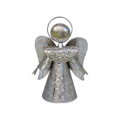 Ángel plata 20cm, ángel de la guarda, decoración navideña