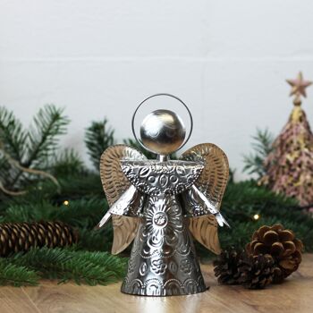 Ange argenté 20cm, ange gardien, décoration de Noël 3