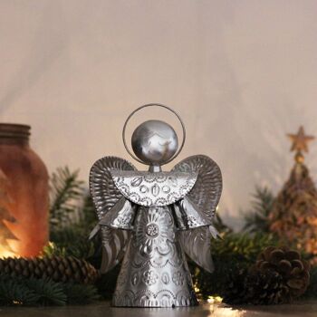 Ange argenté 20cm, ange gardien, décoration de Noël 4