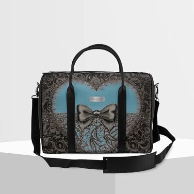 Bauletto di Gracia P - trunk -Made in Italy- Love eff ricamo Blue