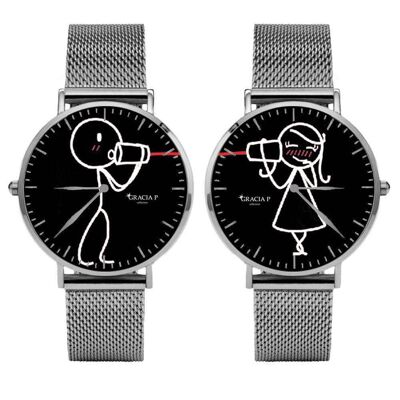 Paar Uhren von Gracia P - Uhren - "Sie und Ihn"