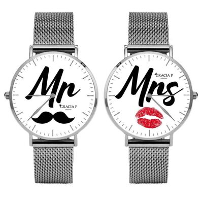 Paar Uhren von Gracia P - Uhren - "Mr & Mrs"
