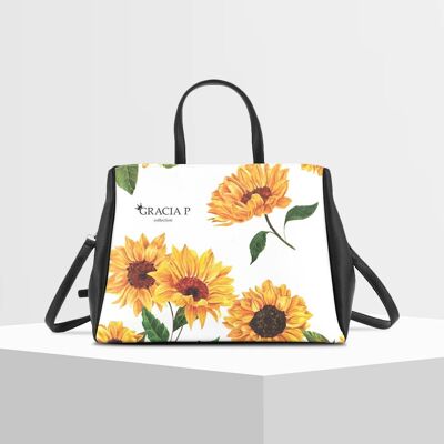 Cukki Bag by Gracia P - Total white sunflowers