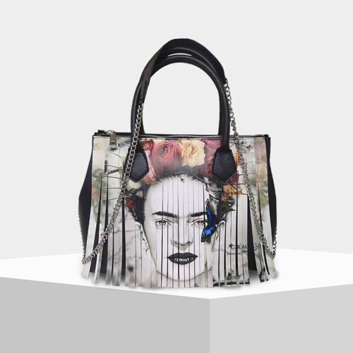 Jenny Bag di Gracia P - con le frange - Frida white art