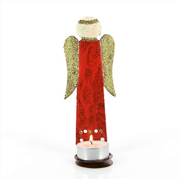 Photophore ange rouge, décoration de Noël