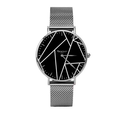 Gracia P Watch - Watch - Abstract Black and White Light Silver