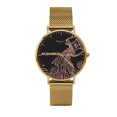 Orologio di Gracia P - Watch - Acquario acquarius zodiaco Gold