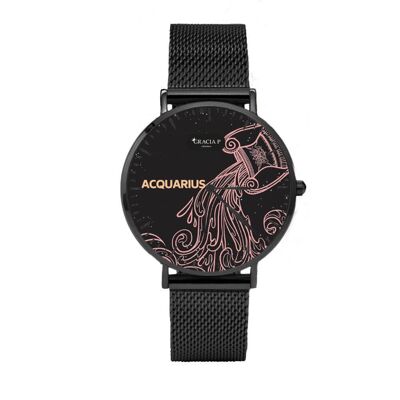 Orologio di Gracia P - Watch - Acquario acquarius zodiaco Dark Silver