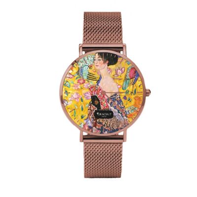 Gracia P - Reloj - Mujer con abanico Oro Rosa