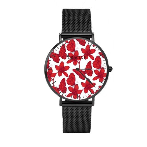 Orologio di Gracia P - Watch - Farfalle e fiori Dark Silver