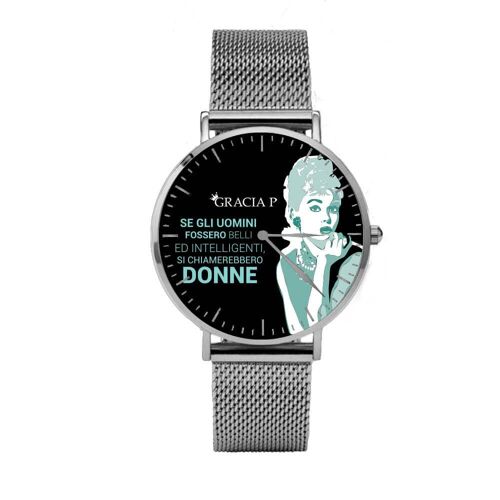 Orologio di Gracia P - Watch - Frase Audrey Hepburn Light Silver