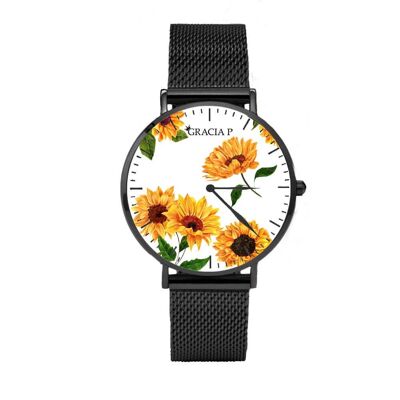 Gracia P - Reloj - Reloj Sunflowers total white Dark Silver
