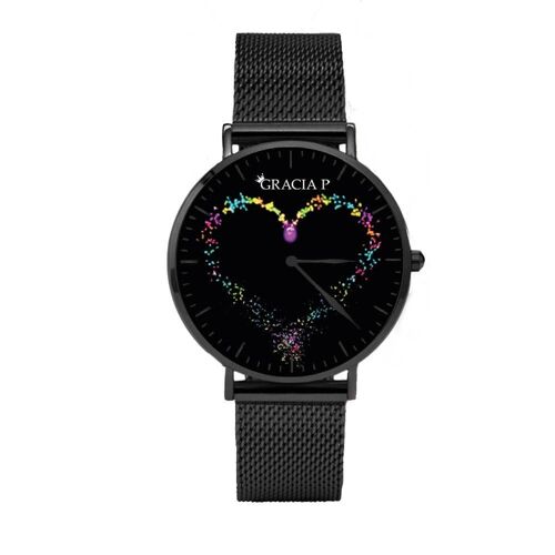Orologio di Gracia P - Watch - Glitter love Dark Silver