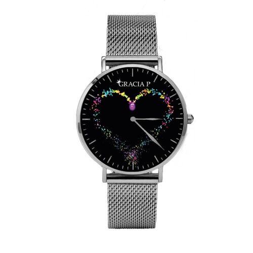 Orologio di Gracia P - Watch - Glitter love Light Silver