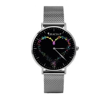 Gracia P - Montre - Montre Glitter love Light Silver