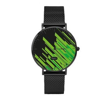 Gracia P - Reloj - Reloj verde abstracto Dark Silver
