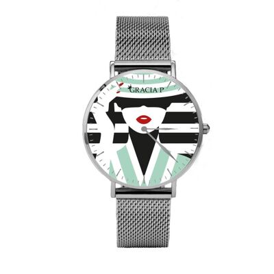 Gracia P - Watch - Lady Green Light Silver watch